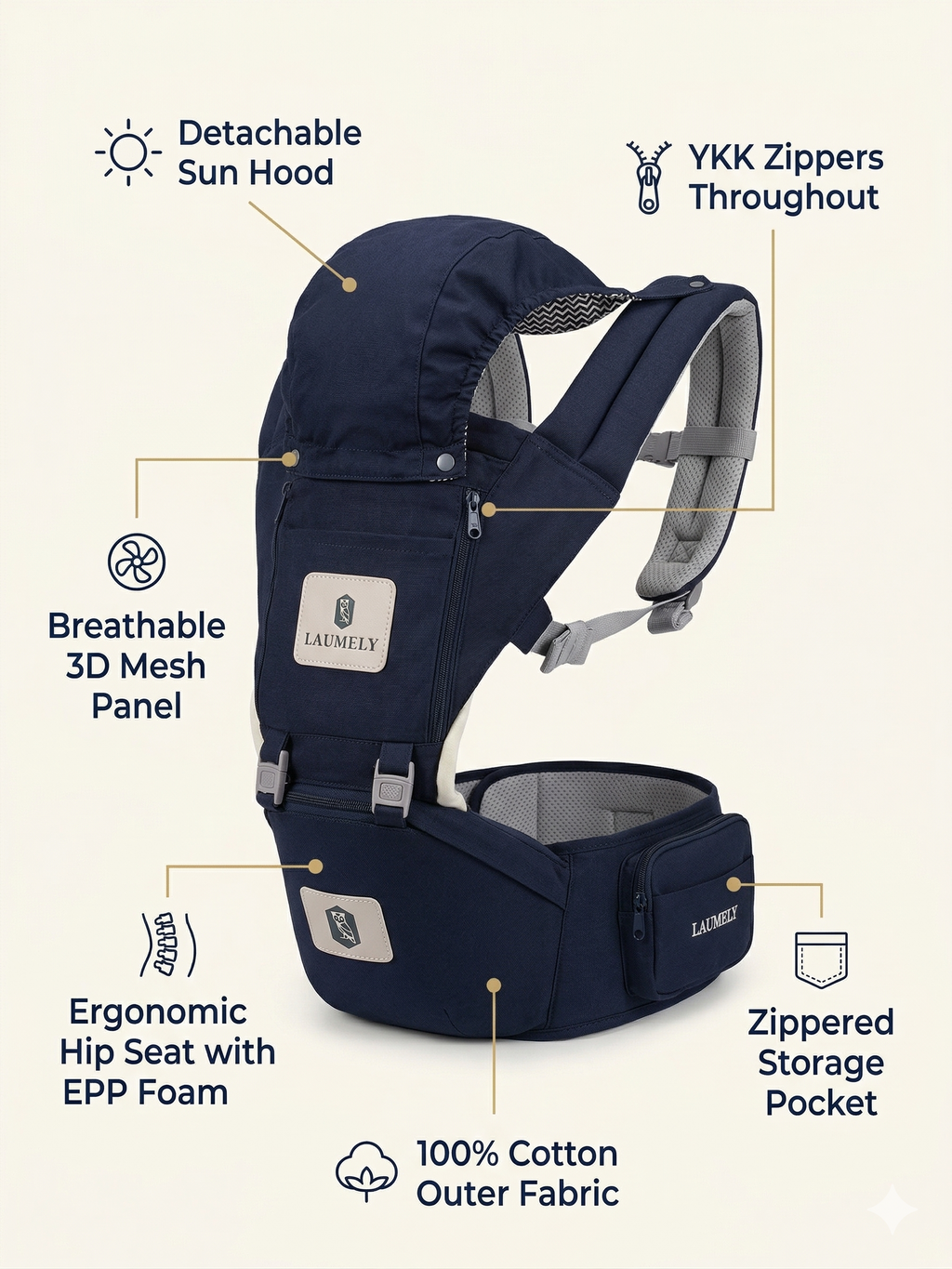 Laumely Hip Seat Baby Carrier